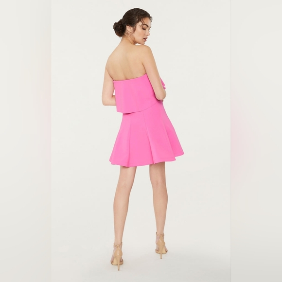 NWT LIKELY Flouncy Driggs Mini Dress Pink Sugar 10 - Picture 3 of 7